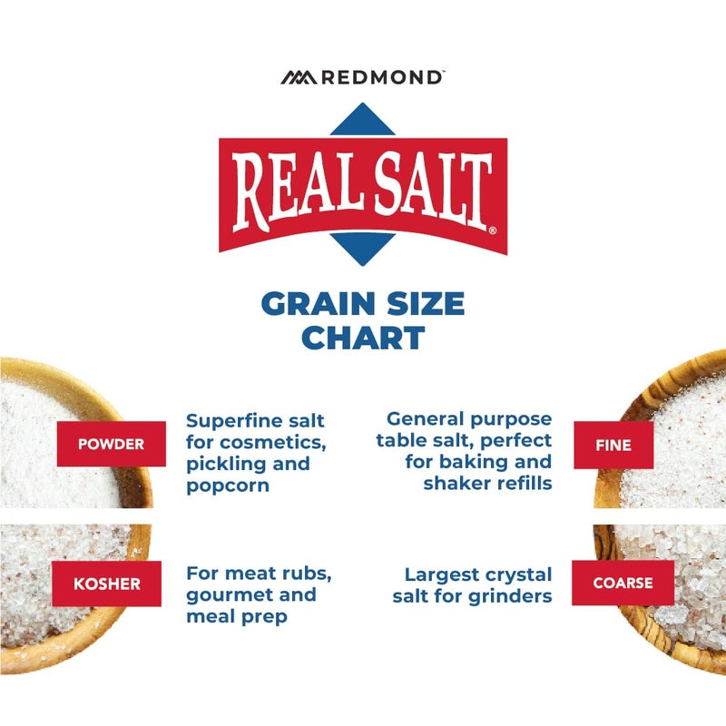 Redmond Real Salt - Natural Unrefined Sea Salt, 10oz Fine Shaker with 10oz Kosher Shaker - Image 5